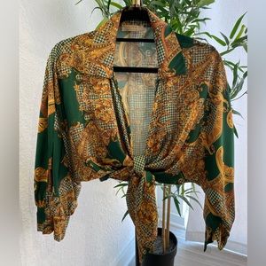 Galita size L front tie-up blouse